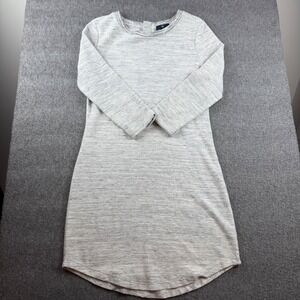 Gap Shift Dress Women XS Gray Space Dye Knit Long Sleeve Crew Neck‎ Mini
